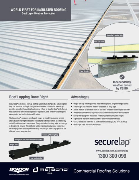Securelap roof lapping system by Bondor