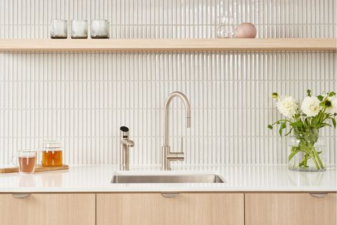 Brushed rose gold is one of seven colour options for Zip Hydro Tap, which provides boiling, chilled and sparkling water.