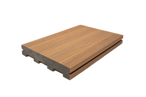 NewTechWood’s commercial composite decking range, shown here in the colour Blackbutt, is scratch and stain resistant.