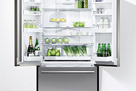 Fisher & Paykel’s 790-mm French Door fridge features a clean design aesthetic.