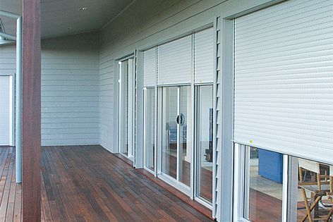 Roller shutters, like these pictured here, help insulate and secure buildings.