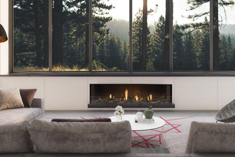 The DS Series from Escea offers an energy-efficient fireplace solution in a sleek, minimalist design.