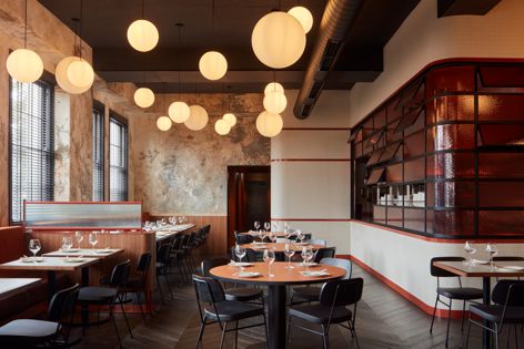 Moonhouse by Ewert Leaf, shortlisted in the Best Restaurant Design category. Photography: Jack Level.