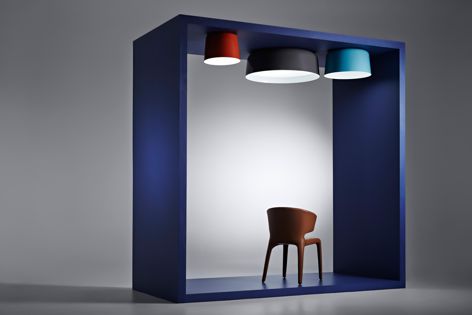 Made from spun aluminium, the Cloche ceiling light is available in a selection of three sizes and various colours.