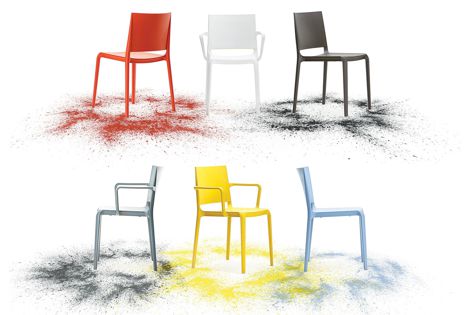 Tonina is available in six colours, with or without armrests. 