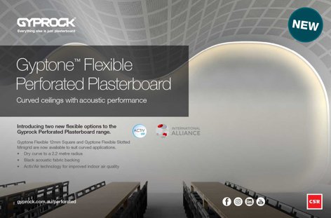 Gyptone Flexible plasterboard by Gyprock