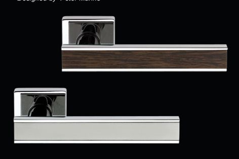 The Olivari Edge M212 door handle is available in BioChrome and BioSatin Chrome finishes.