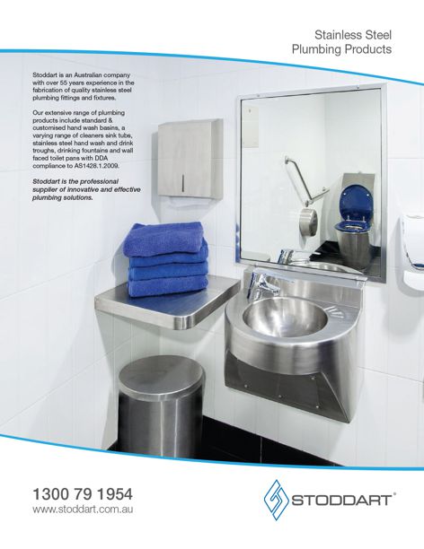 Stainless steel plumbing products by Stoddart