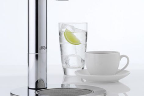 Instant boiling water or chilled water is dispensed at the touch of a button from the Zip HydroTap.