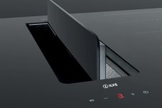 Induction cooktop with downdraft hood
