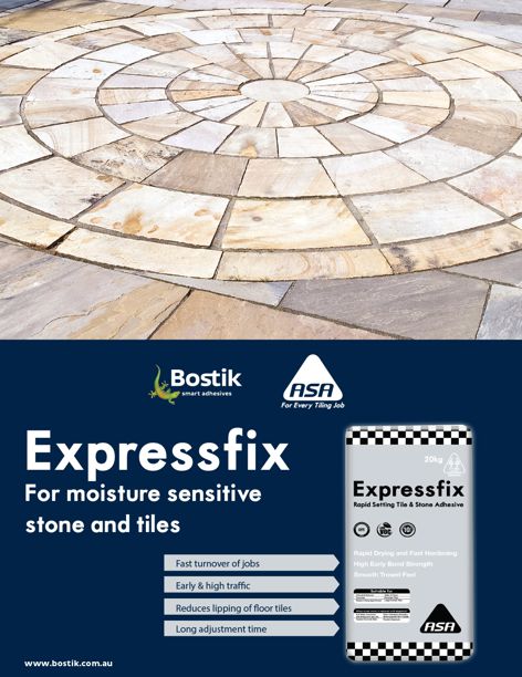 Expressfix tile and stone adhesive by Bostik