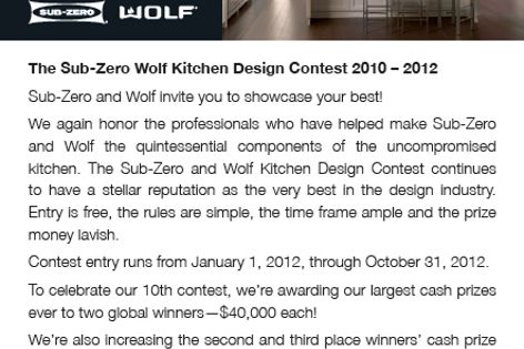 Sub-Zero Wolf Kitchen Design Contest