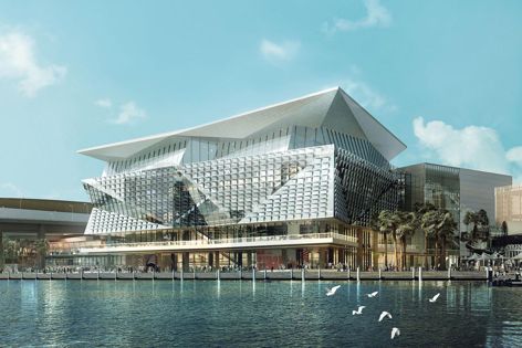 Bobrick washroom products have been specified for the new convention, exhibition and entertainment precinct at Darling Harbour. Image: courtesy of Hassell/Populous.