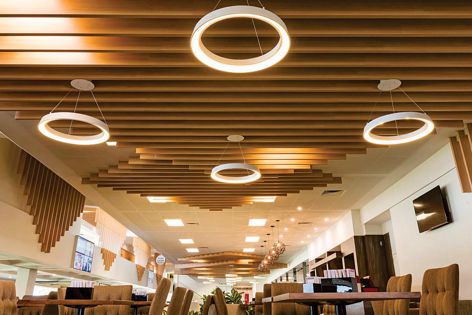 The Supaslat Maxi Beam is a lightweight, adaptable material option for feature ceilings and screens.