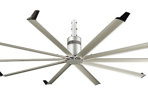 Big Ass Fans’ Isis ceiling fan has a patented and unique 10-aerofoil-and-winglet design.