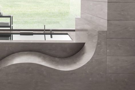 Corian’s new finishes for 2017, Concrete, Onyx and Prima, embrace a strong visual texture and create a sense of dynamic modernity.