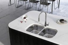 Polished stainless steel sinks