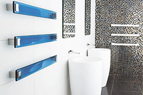 Lava in glass is one of the towel rails in the sleek DCS range.